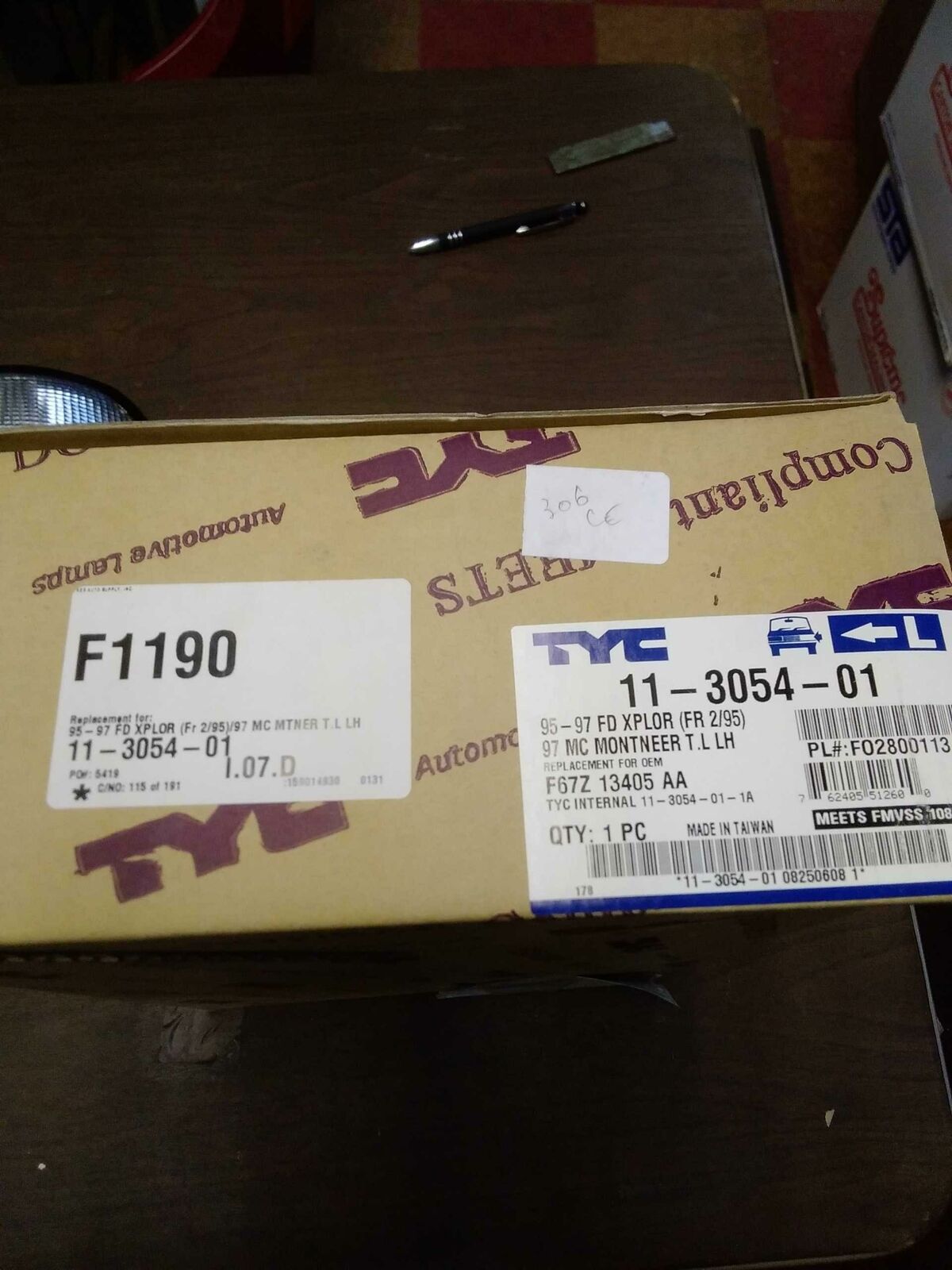 Tail Light Assembly FORD EXPLORER Left 95 96 97