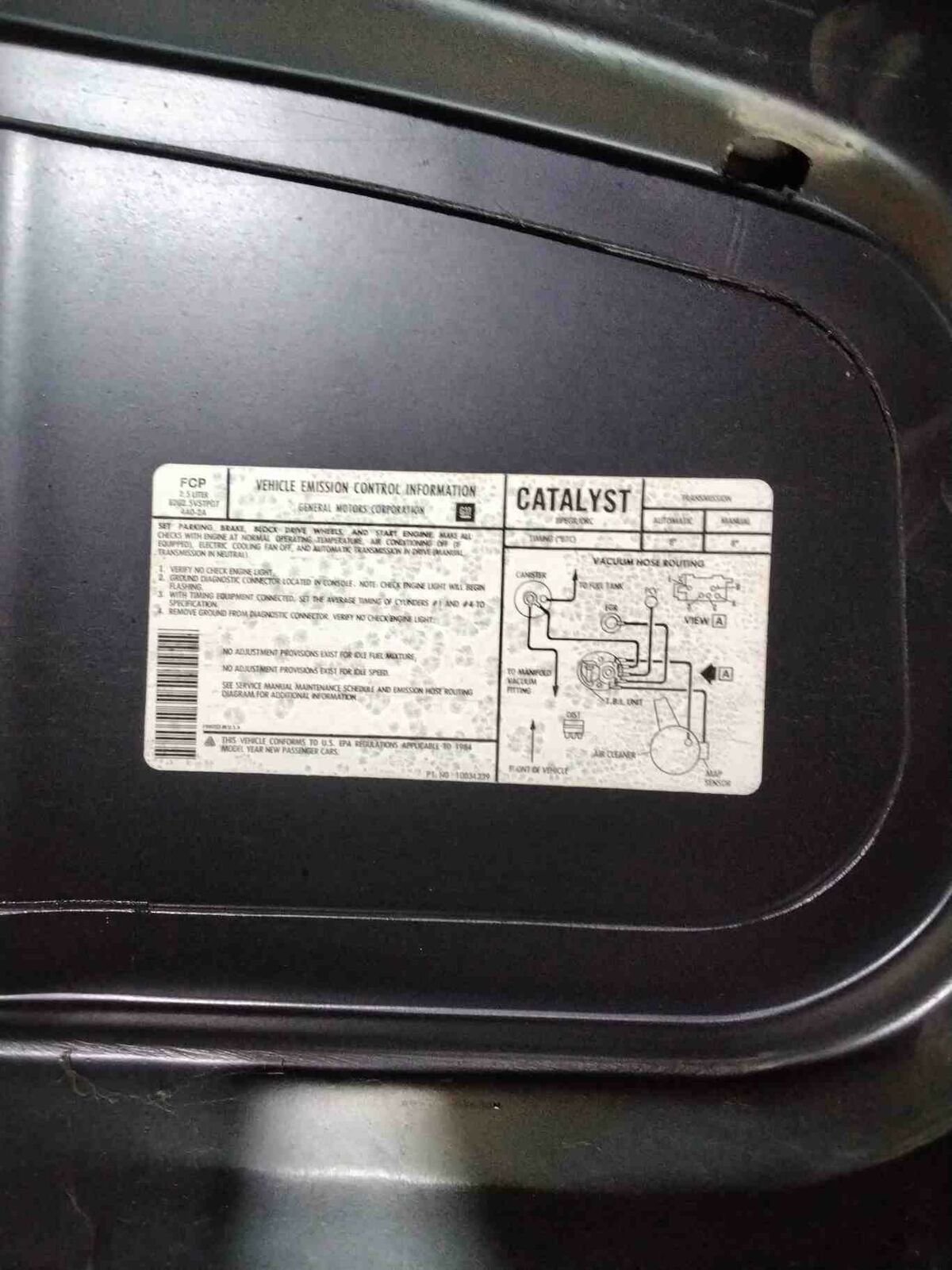 Trunk/decklid/hatch/tailgate PONTIAC FIERO 84