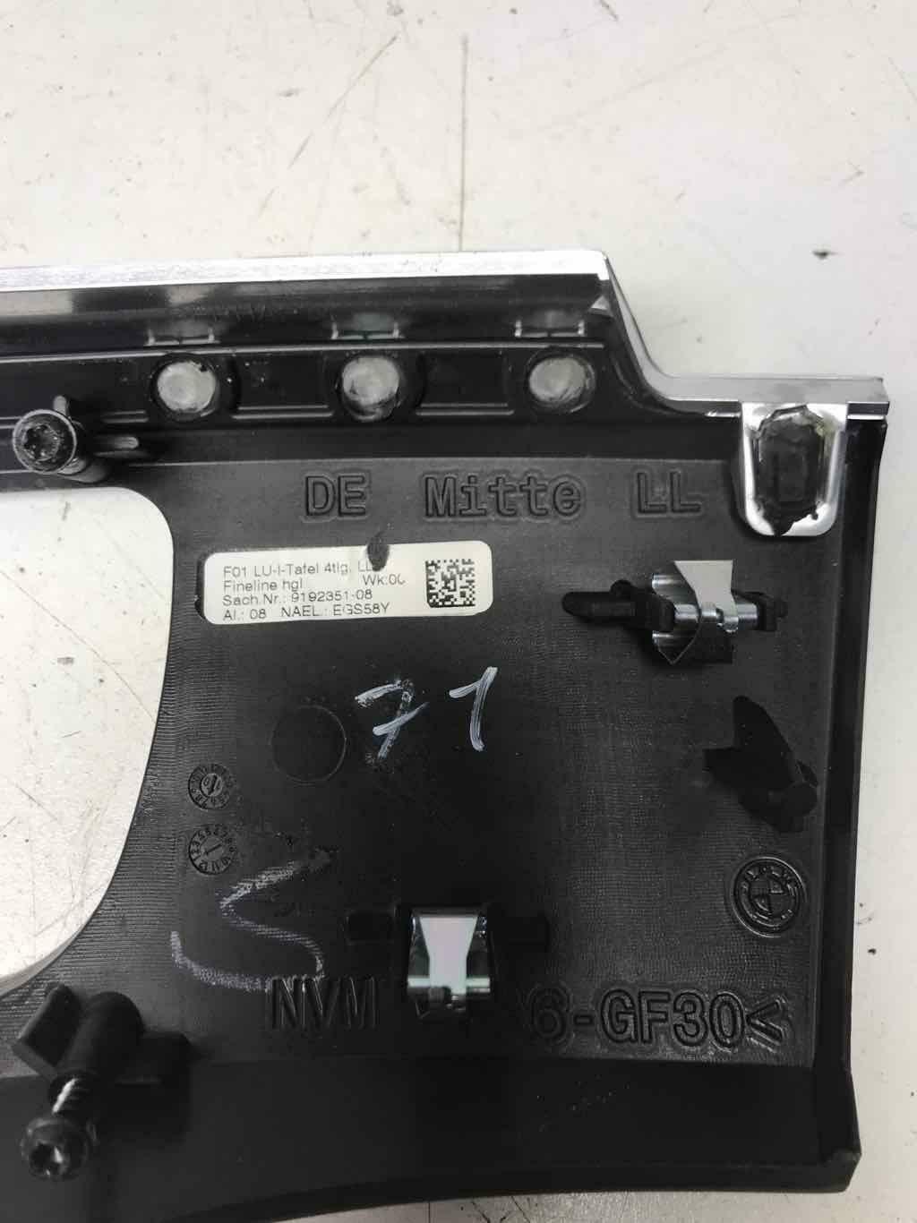 BMW F01/02 750 SERIES Dash Vent Trim 51 45 9 118 869 Fineline High-Gloss