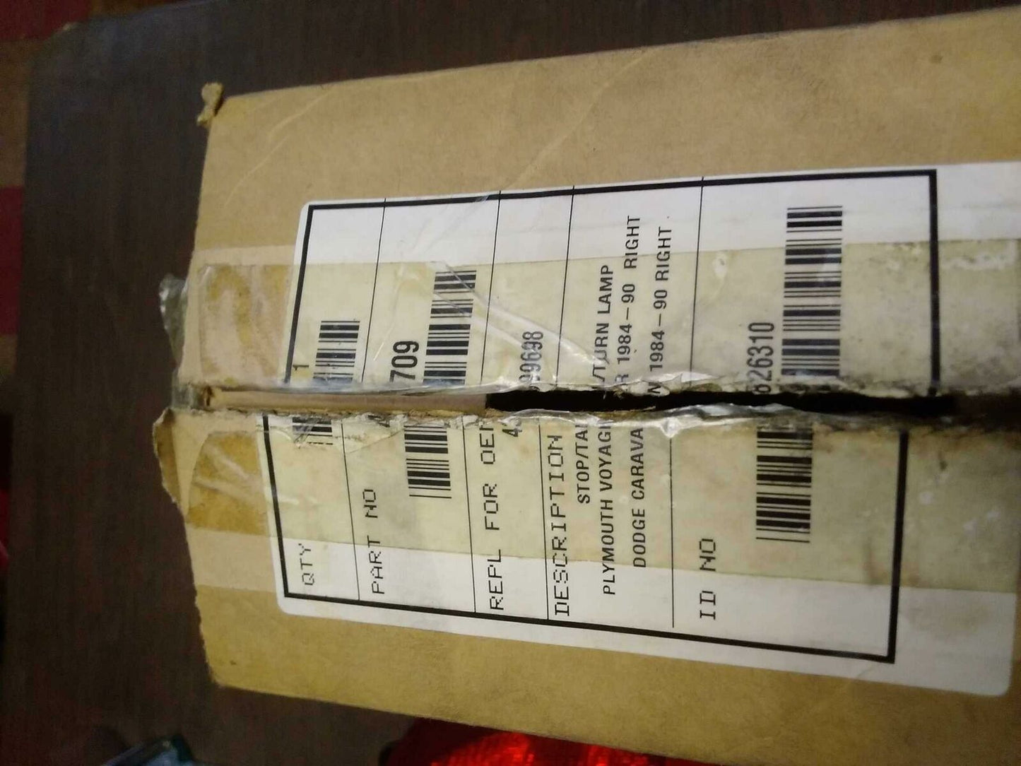 New Tail Light Assembly DODGE CARAVAN Right 84 85 86